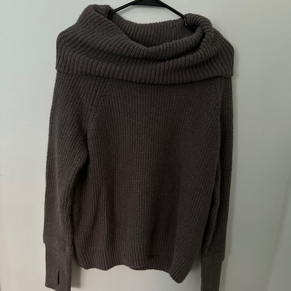 Cowl  Sweater w/ thumb hole sleeve detail